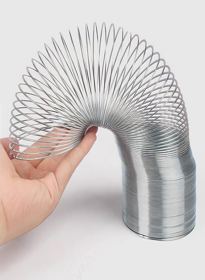 Yoqanr Metal Wave Form Spring Toy, Classic Physics Toy - 4" Unstretched Length x 3.15" Diameter, Magic Coil Metal Slinky Stress Relief Classic Mini Kids Toy, Extra Long(Silver) - Image 5